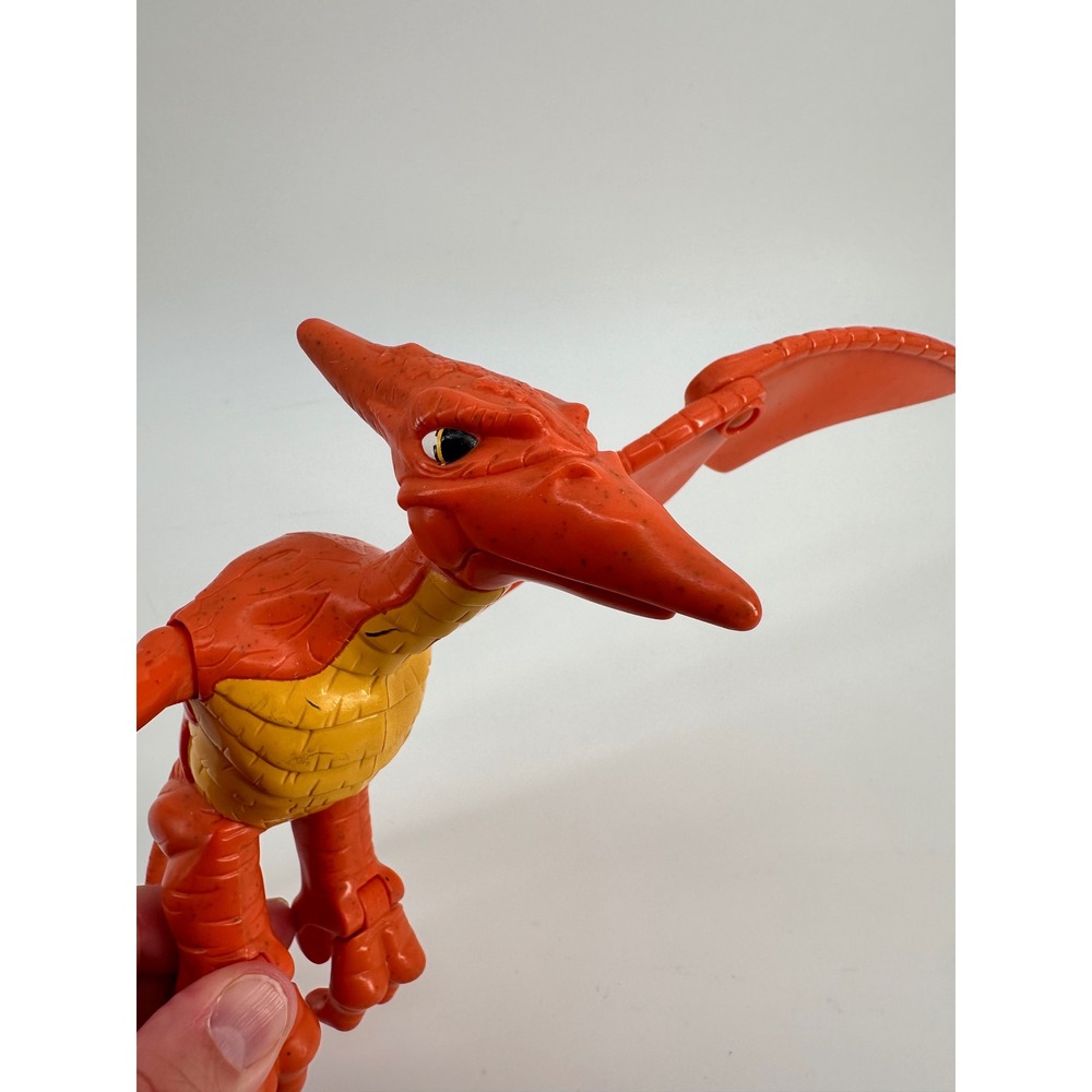 Fisher Price Pterodactyl Dinosaur Toy Orange Yellow Wings Articulated‎ 2011